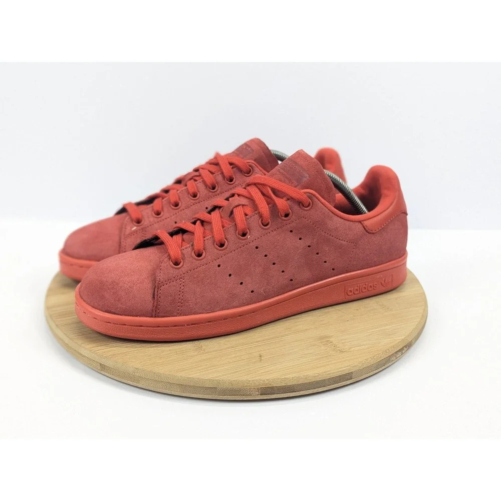 Adidas Stan Smith Shoes Mens 10 Power Red Suede Low Top Sneakers S75109‎